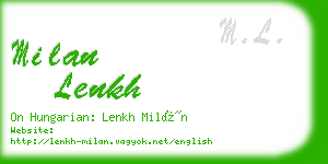 milan lenkh business card
